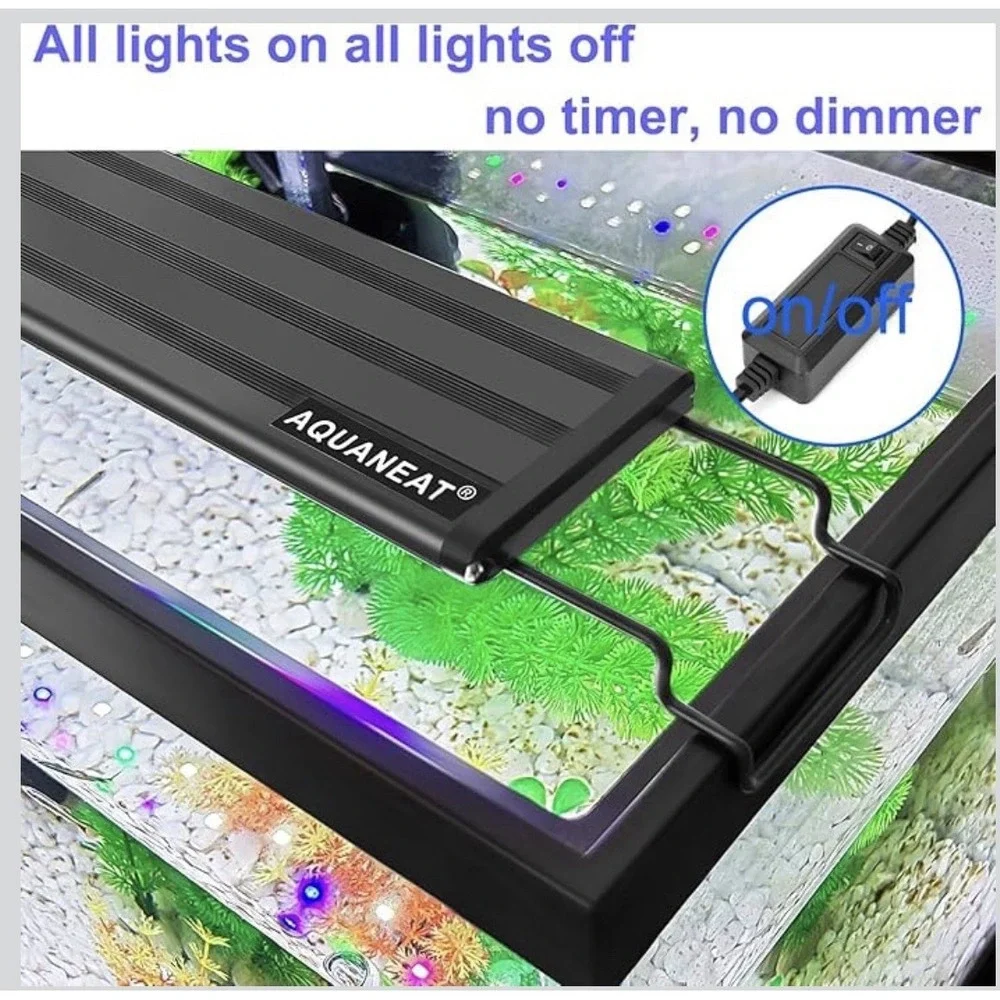 AQUANEAT LED Aquarium Light Full Spectrum 12 Inch Fish Tank Light Fresh Water